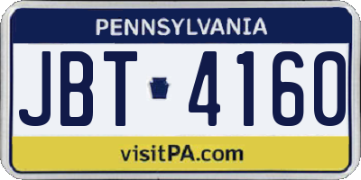 PA license plate JBT4160