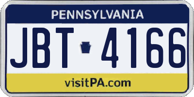 PA license plate JBT4166