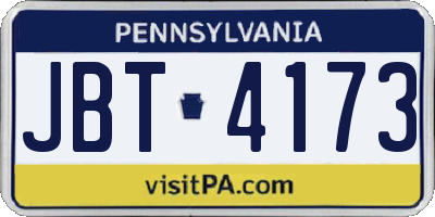 PA license plate JBT4173