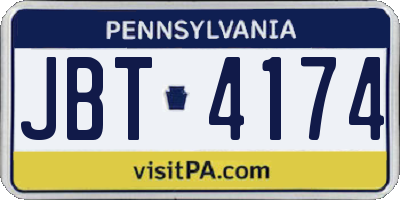 PA license plate JBT4174