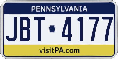 PA license plate JBT4177