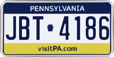 PA license plate JBT4186