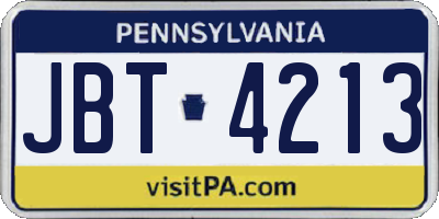 PA license plate JBT4213