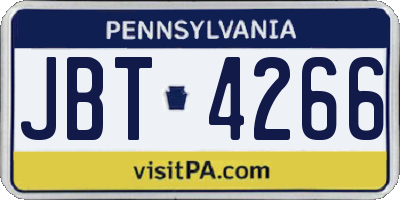 PA license plate JBT4266