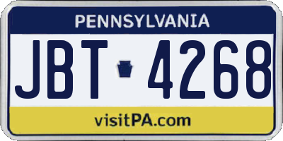 PA license plate JBT4268