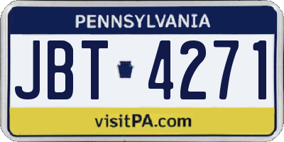 PA license plate JBT4271