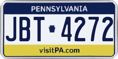 PA license plate JBT4272