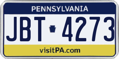 PA license plate JBT4273
