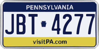 PA license plate JBT4277