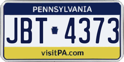 PA license plate JBT4373