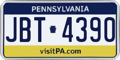 PA license plate JBT4390