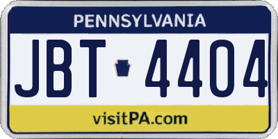 PA license plate JBT4404