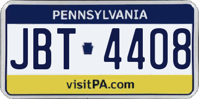 PA license plate JBT4408