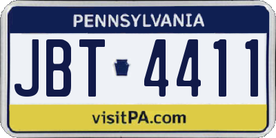 PA license plate JBT4411