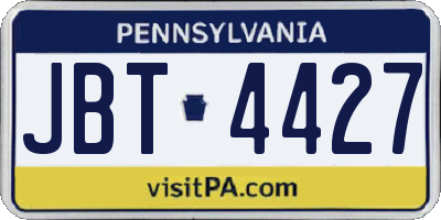 PA license plate JBT4427