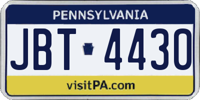 PA license plate JBT4430