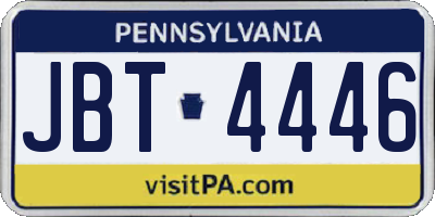PA license plate JBT4446