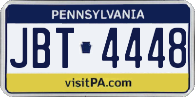 PA license plate JBT4448