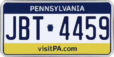 PA license plate JBT4459