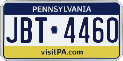 PA license plate JBT4460