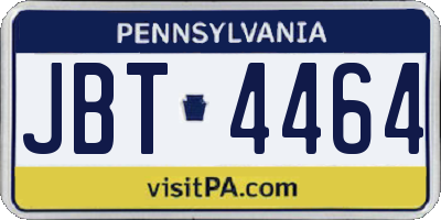PA license plate JBT4464