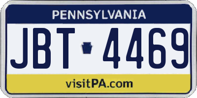 PA license plate JBT4469