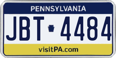 PA license plate JBT4484