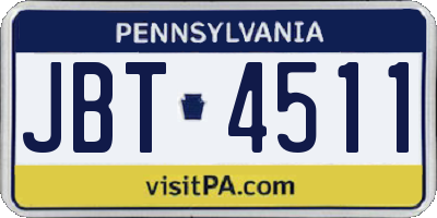 PA license plate JBT4511