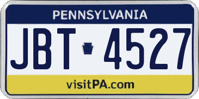 PA license plate JBT4527