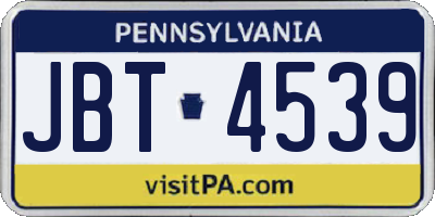 PA license plate JBT4539