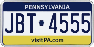 PA license plate JBT4555