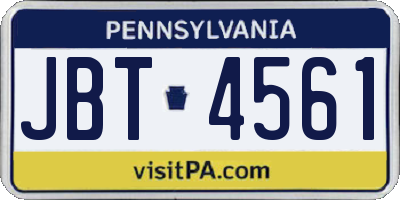 PA license plate JBT4561