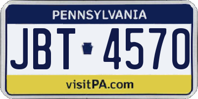 PA license plate JBT4570