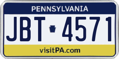 PA license plate JBT4571