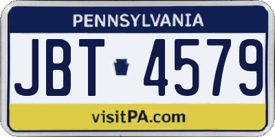 PA license plate JBT4579