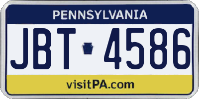 PA license plate JBT4586