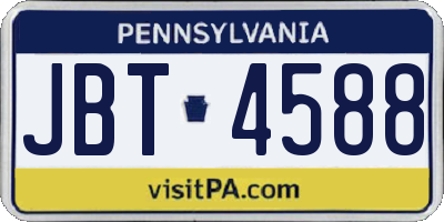 PA license plate JBT4588