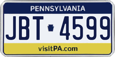 PA license plate JBT4599
