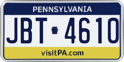 PA license plate JBT4610