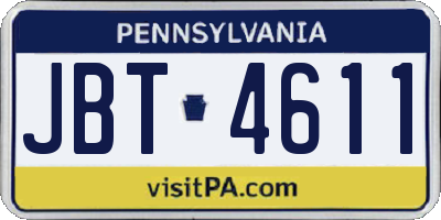 PA license plate JBT4611