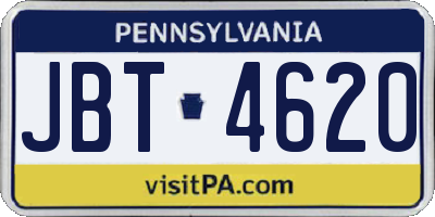 PA license plate JBT4620