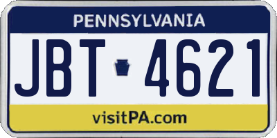 PA license plate JBT4621
