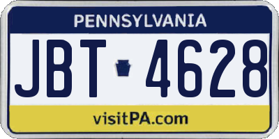 PA license plate JBT4628