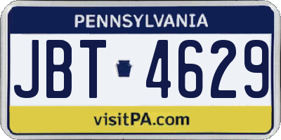 PA license plate JBT4629