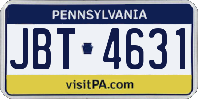 PA license plate JBT4631