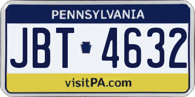 PA license plate JBT4632