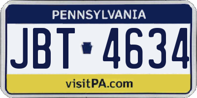 PA license plate JBT4634