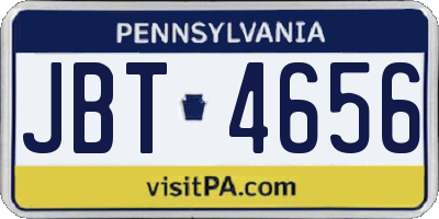 PA license plate JBT4656