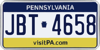 PA license plate JBT4658
