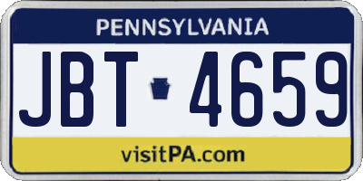 PA license plate JBT4659